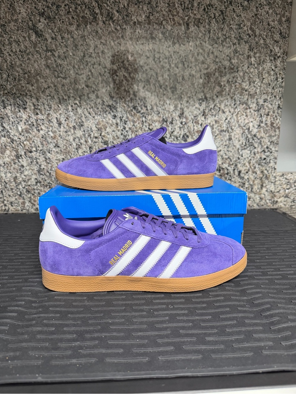 adidas Purple Suede Gazelle Terrace Sneakers with Gum Sole